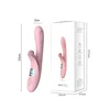 Vibrator sa dodatkom za klitoris i grejanjem, 23cm, Svetloroze