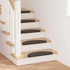 vidaXL Samolepilni stopniščni tepihi 15 pcs Antracit 56 x 17 x 3 cm