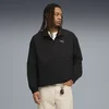 Mens PumaTECH Relaxed Half-Zip Crew Shirt Sweat, Black, Size S, Clothing