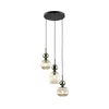 Luster na sajli SOPHIA 3xE14/10W/230V crna/zelena/dimno bež