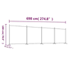 vidaXL vidaXL Paravan 4-delni 698x180 cm rjavo blago, (5000156053)