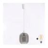 Brilagi - LED luster na sajli RETRO GLASS 1xE27/60W/230V O 14 cm bela/dimljeno-siva