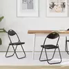 Sklopiva stolica 2 pcs Crna 48 x 43,5 x 81 cm Lažna koža