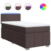 Vidaxl Box spring postelja z vzmetnico temno rjava 100x200 cm blago