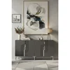 Hanah Home komoda Meyra 180, 180 cm, antracit / srebrna
