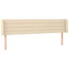 Vidaxl Vzglavje z ušesi krem 183x16x78/88 cm blago