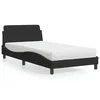 Krevet s madracem Dover crni 100x200 cm baršunasti