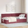 vidaXL Kotna postelja z vzglavjem vinsko rdeča 90 x 200 cm blago