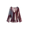 Desigual Bluza kremna/temno modra/vinsko rdeča