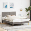 Vidaxl Konstrukcija postelje z vzglavjem Taupe 120 x 200 cm blago
