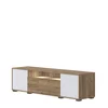 JELA TV sto STELA-TV - kolekcija Stela - Tobacco hrast/Kristalno Bela HG Lak - 180x49x47 cm