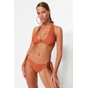 Trendyol Tile Tie Textured Bikini Bottoms with Regular Legs