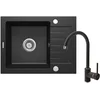 Deante ZQZ 211A Sudopera, 1 korito, 15cm, Granitna + BEN 262M Slavina, 355mm, Crna