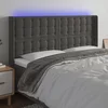 Vidaxl vidaXL Vzglavje postelje z LED diodo temno sivo 183x16x118/128 cm žametno