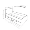 Hanah Home Ram za krevet Kry-792-Sd-2, 100x85x195 cm, Hrast