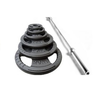 OLIMPIJSKI SET ŽELEZNIH UTEŽI fi 51 mm 130 kg z OLIMPIJSKO TEAM LINE PALICO 220 cm/700 lbs