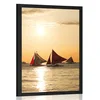 Plakat jadrnice ob sončnem zahodu - 20x30 silver