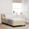 VIDAXL Postelja boxspring z vzmetnico krema 90 x 190 cm blago