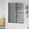 Ograda za tuš Crna 120 x 140 cm ESG staklo i aluminij