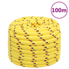 vidaXL Vrv za čoln rumena 20 mm 100 m polipropilen