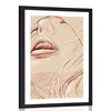 Plakat s paspartujem detajl ženskega obraza - 40x60 white