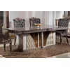 Casa Padrino luxury baroque dining table gray/dark brown/gold - Rectangular baroque style kitchen table - Luxury baroque dining room furniture - Baroque dining room furniture