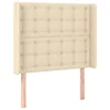 Vidaxl Vzglavje z ušesi krem 103x16x118/128 cm blago