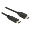 DELOCK Kabel USB Type-C™ 2.0 moški USB 2.0 Type Mini-B moški 0,5 m črn