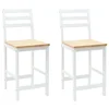 Vidaxl Jedilni stoli 2 szt. Masivno gumovo les Bela 40 x 47,5 x 99,5 cm