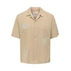 Only & Sons Srajca Caidenly svetlo rjava / bela
