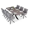 Homestyle4U Jedilna miza in 6 stolov, 200x100x76 cm, rjava črna siva