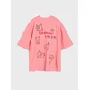Sinsay - Pamučna majica sa printom na leđima - pastelno roze