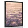 Plakat s paspartujem sončni zahod z okna letala - 20x30 black