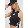 Top adidas ženski, črna barva