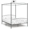 Okvir za krevet s nadstrešnicom sivi metalni 180 x 200 cm