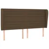 Vidaxl Vzglavje z ušesi temno rjavo 203x23x118/128 cm blago