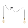 Luster na sajli MIROS 2xE27/60W/230V pauk crna/zlatna