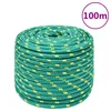 vidaXL Vrv za čoln zelena 12 mm 100 m polipropilen