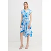 DKNY obleka A-kroja lanena