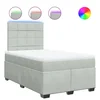Vidaxl Box spring postelja z vzmetnico svetlo siva 120x200 cm žamet
