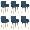 Trpezarijske stolice 6 pcs Tkanina Plava 56,5 x 50 x 87,5 cm