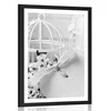 Plakat s paspartujem romantično tihožitje v vintage stilu v črnobeli varianti - 40x60 black