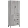 Vidaxl Visoka komoda siva sonoma 69,5x34x180 cm inženirski les