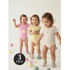 Sinsay - Set od 3 pamučna bodija sa motivom limuna - krem