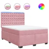 Vidaxl Box spring postelja z vzmetnico roza 140x200 cm žamet