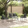 vidaXL Set vrtn furniture z blazino 4 pcs Rjava Črna Krem