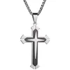 Ogrlica JO-34099 Cross - Srebrna / Crna KP34099