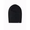 Ombre Męska zimowa czapka beanie z bawełnianej dzianiny – czarna