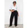 Trendyol Curve Black Waist Detailed Knitted Trousers