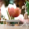 Samolepilna tapeta travnik tulipanov v retro varianti - 539x363
